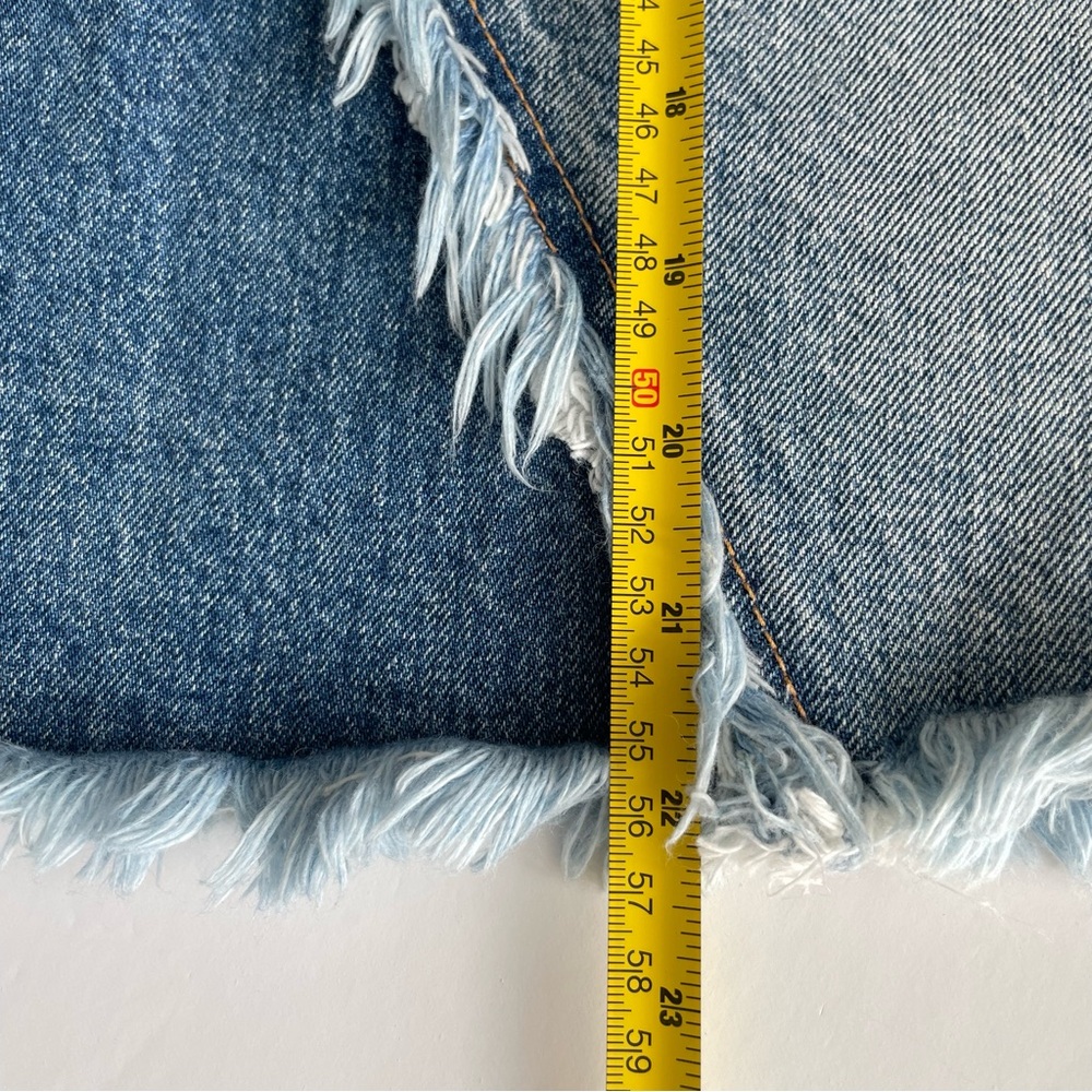 Moussy Denim Skirt Fringe Boho Retro Y2K Festival Cowgirl Sz S 2 Fall Patchwork - Picture 7 of 8